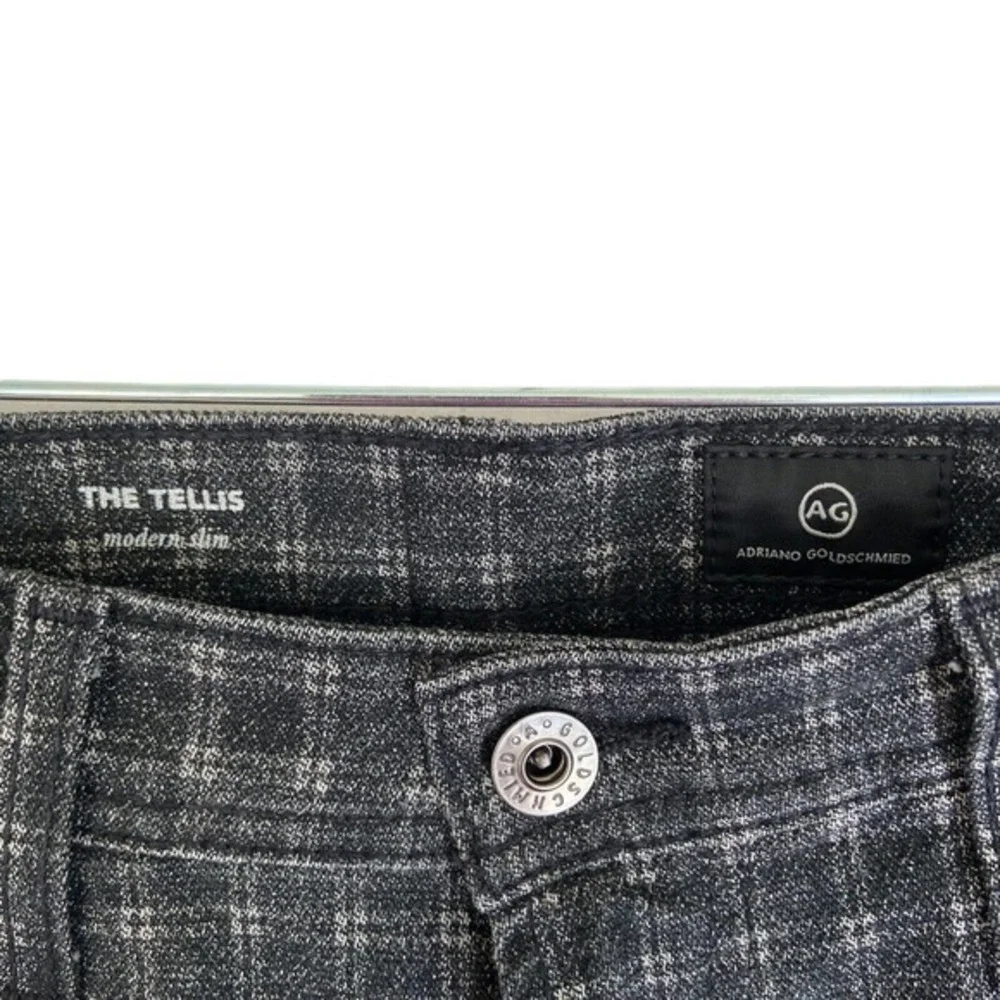 AG Adriano Goldschmied The Tellis Modern Slim Pants Men's Gray Plaid‎ 31X26 - Picture 5 of 8